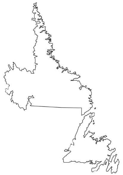 Newfoundland outline map